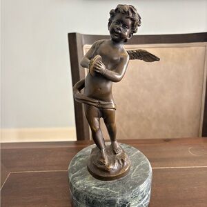 Bronze Cherub Sculpture by Augustine Moreau